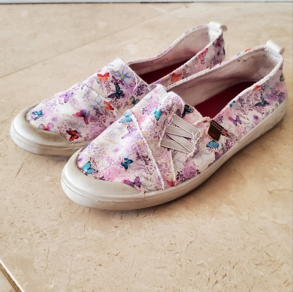 BLOWFISH MALIBU KIDS BUTTERFLIES AND FLOWERS SLIP ON SNEAKERS US 6